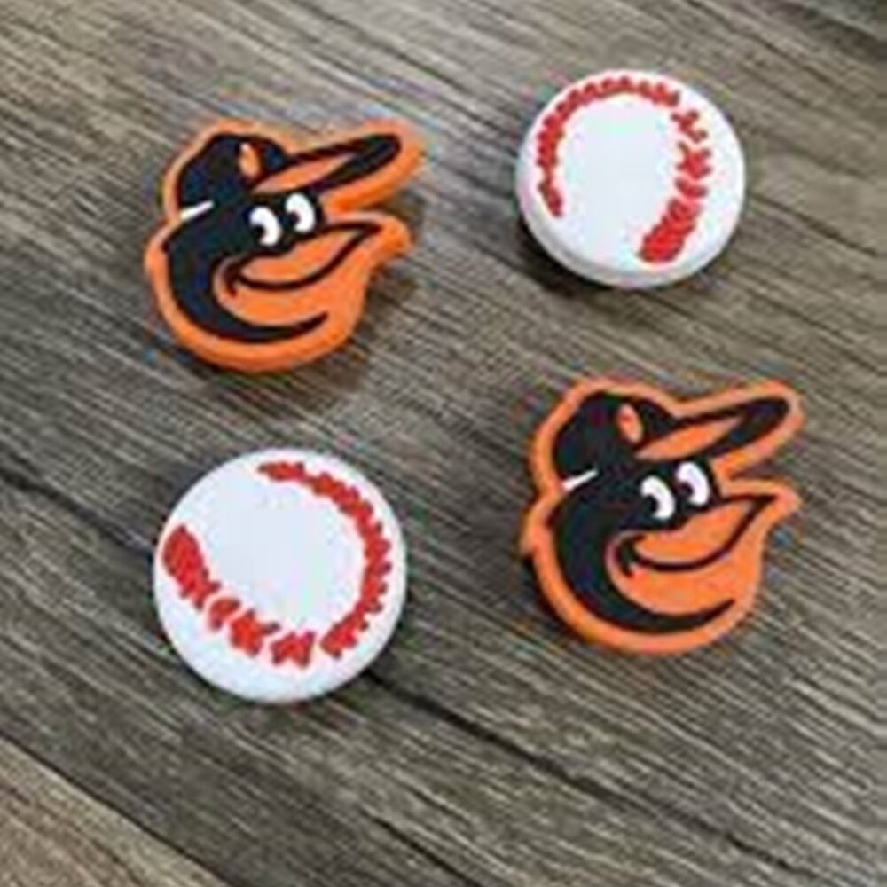 BALTIMORE ORIOLES SET OF 4 SHOE CHARMS FOR CROCS